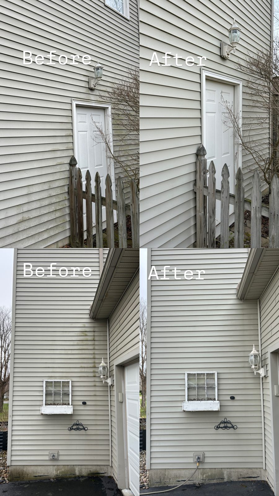 Before and after house washing