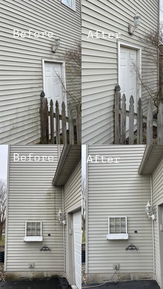 Entry & Garage Siding before and after — Watkins Glen, Schuyler County