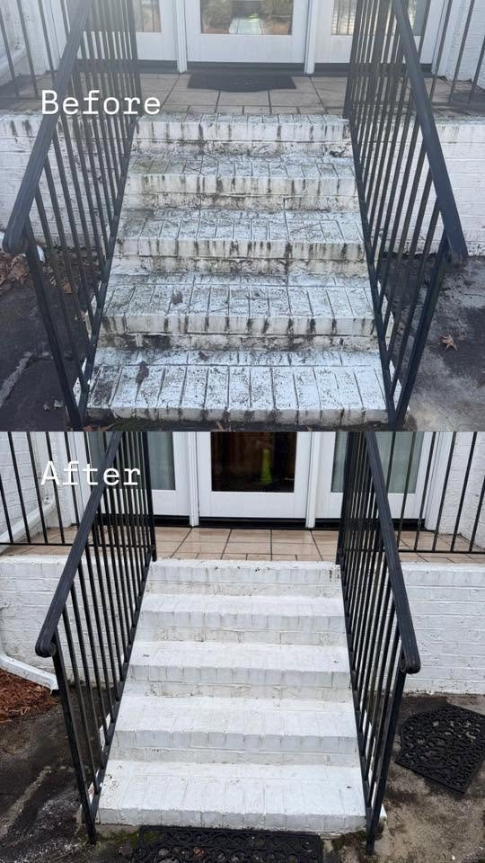 Brick Steps & Railings before and after — Ithaca, Tompkins County